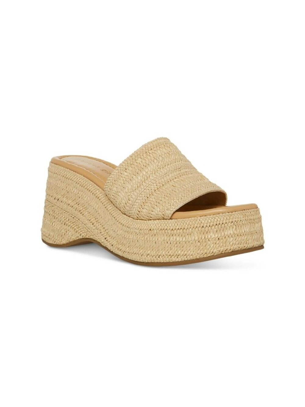 Madden Girl Womens  Zahara-R Slip On Dressy Wedge Sandals Natural Size 9.5 NIB